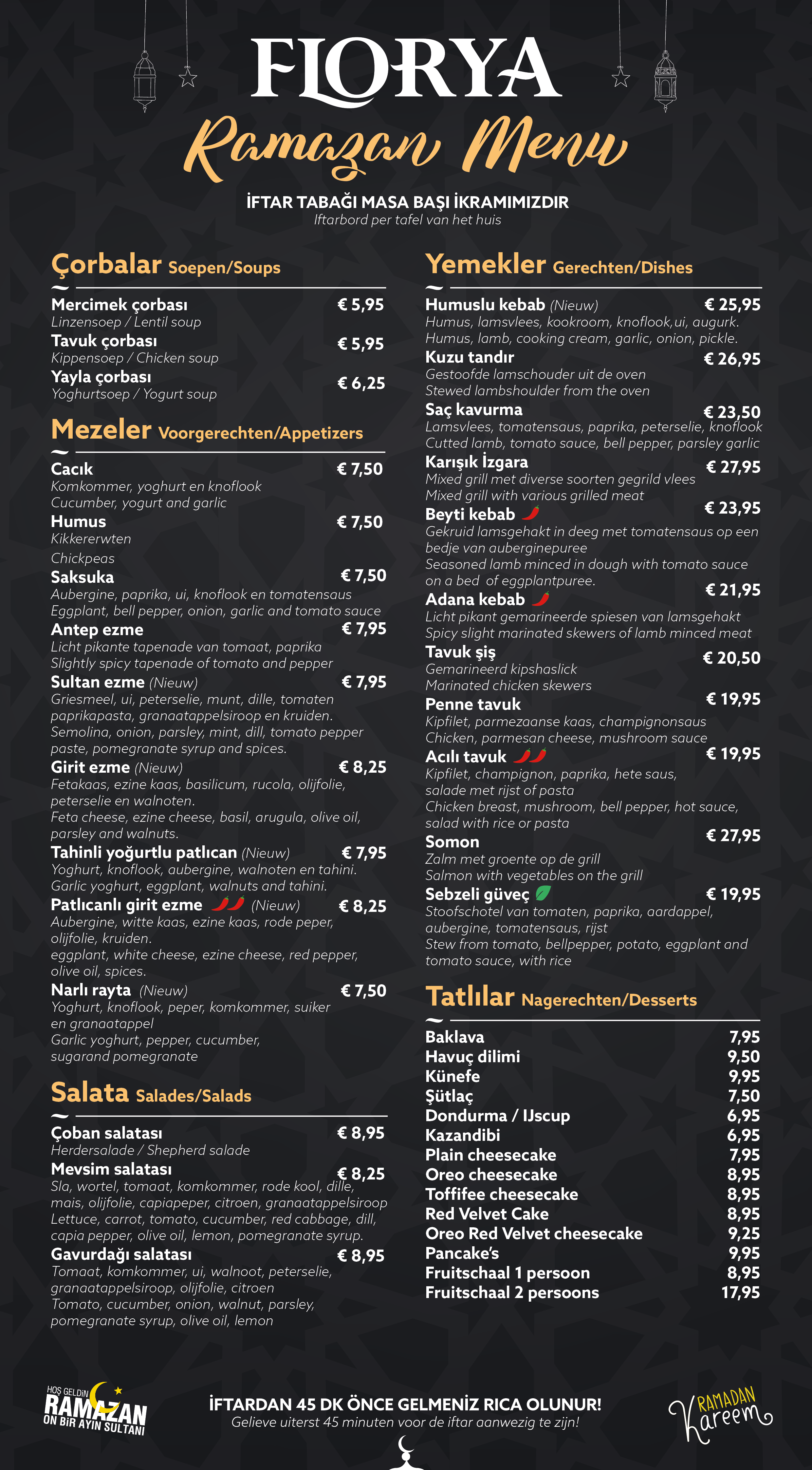 Ramadan menu 2025